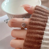 simple silver color metal cute little cat crystal ring korean fashion open ring for women elegant jewelry gifts
