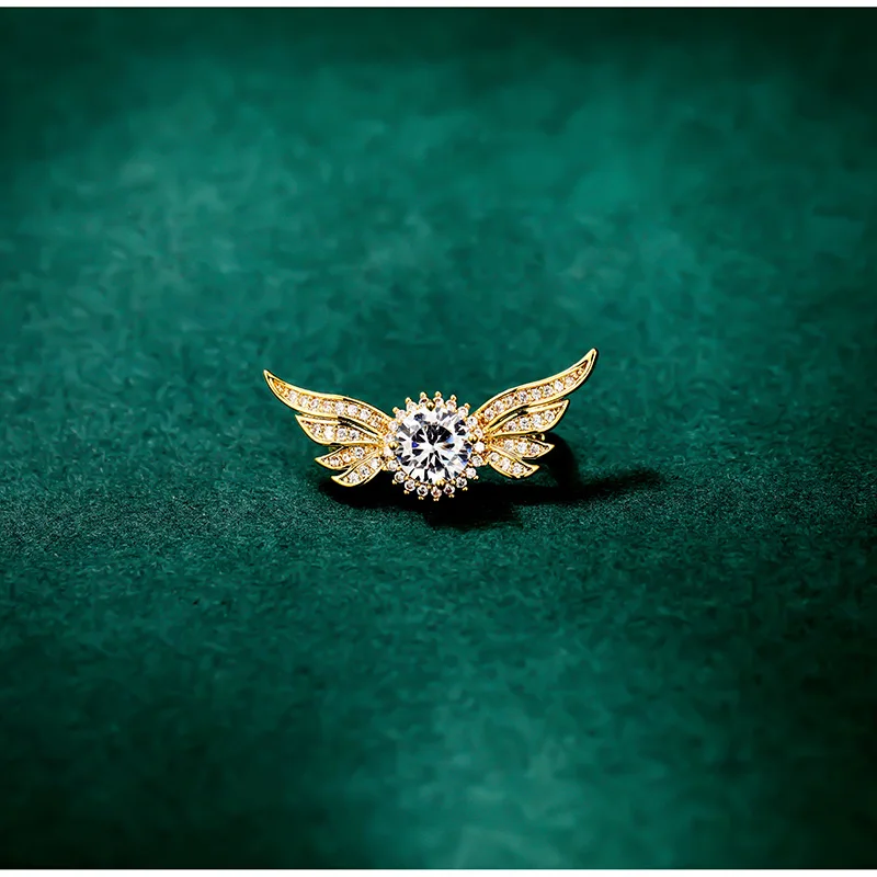 

Korean Angel Wings Cubic Zirconia Brooches Pin for Women Cute Mini Little Wing Lapel Pin Party Office Brooch Friends Gifts