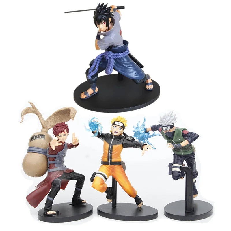 

NARUTO Anime Figure 15-20cm Height Uzumaki Naruto Uchiha Sasuke Hatake Kakashi Gaara 4 Style Fighting Figurine PVC Model Toys