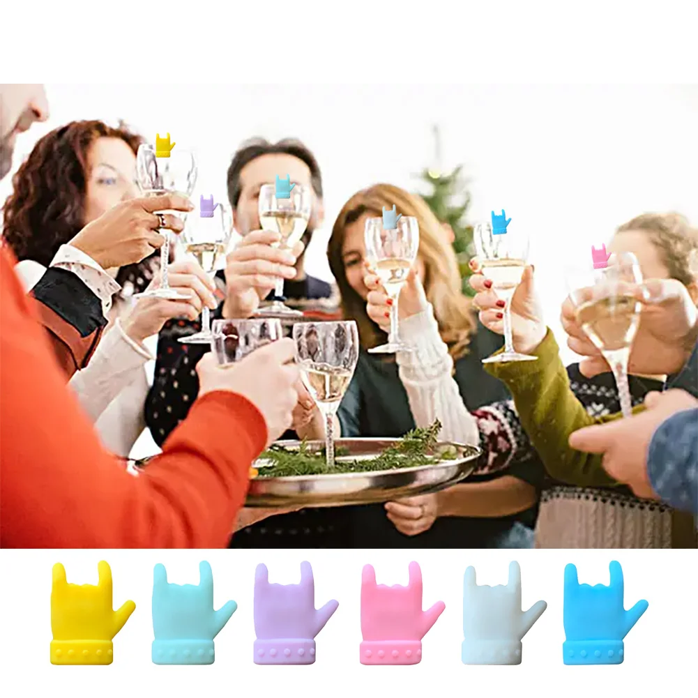 

6/12pcs Mini Circle Silicone Wine Glass Marker Cup Identification Ring Recognizer Label Rubber Marker Party Bar Accessories Tool