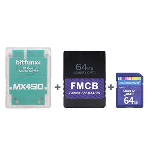 MX4SIO SIO2SD SD/TF Card Adapter + Fortuna 64MB FMCB OPL1.2.0 Card For PS2 Slim (SCPH-7XXXX and SCPH9-XXXX) Consoles