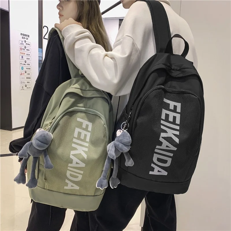 

Fashion Unisex Backpack Large Capacity Nylon School Bag For Girls Boys Waterproof Anti-theft Travel Backpacks Trend Bookbag 2022