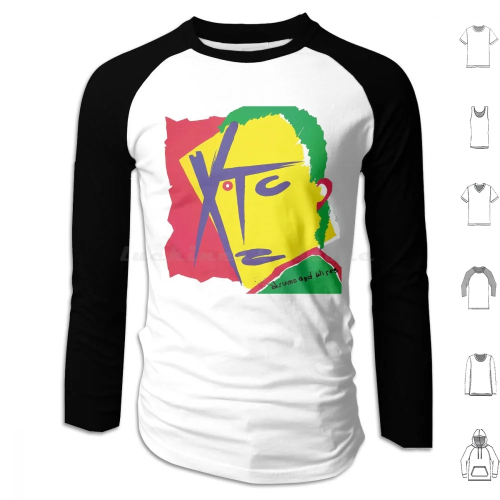 Хлопковая толстовка с длинным рукавом барабан и проволока Xct Band Xtc альбом группы