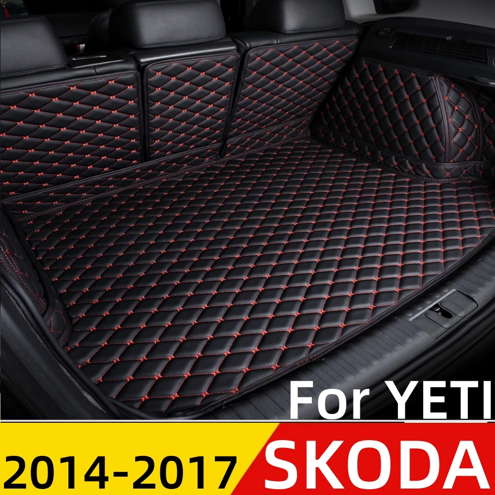 

Коврик для багажника автомобиля для SKODA YETI 14-17, для любой погоды, XPE, кожаный, под заказ, задний Чехол для груза, коврик, подкладка для багажника, задние части