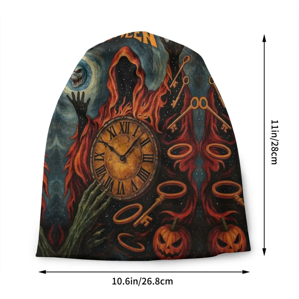 Фото Музыкальные топы на заказ H-Helloweenes, брендовые шапочки Skullies, шапки для мужчин и женщин, зимняя теплая вязаная шапка в стиле хип-хоп, шляпы в стиле ретро для взрослых №2