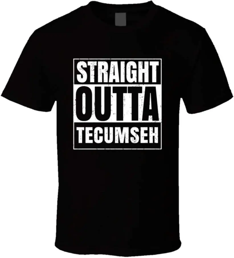 Футболки SHAMBLES Straight Outta Tecumseh для средней школы забавная футболка с пародией
