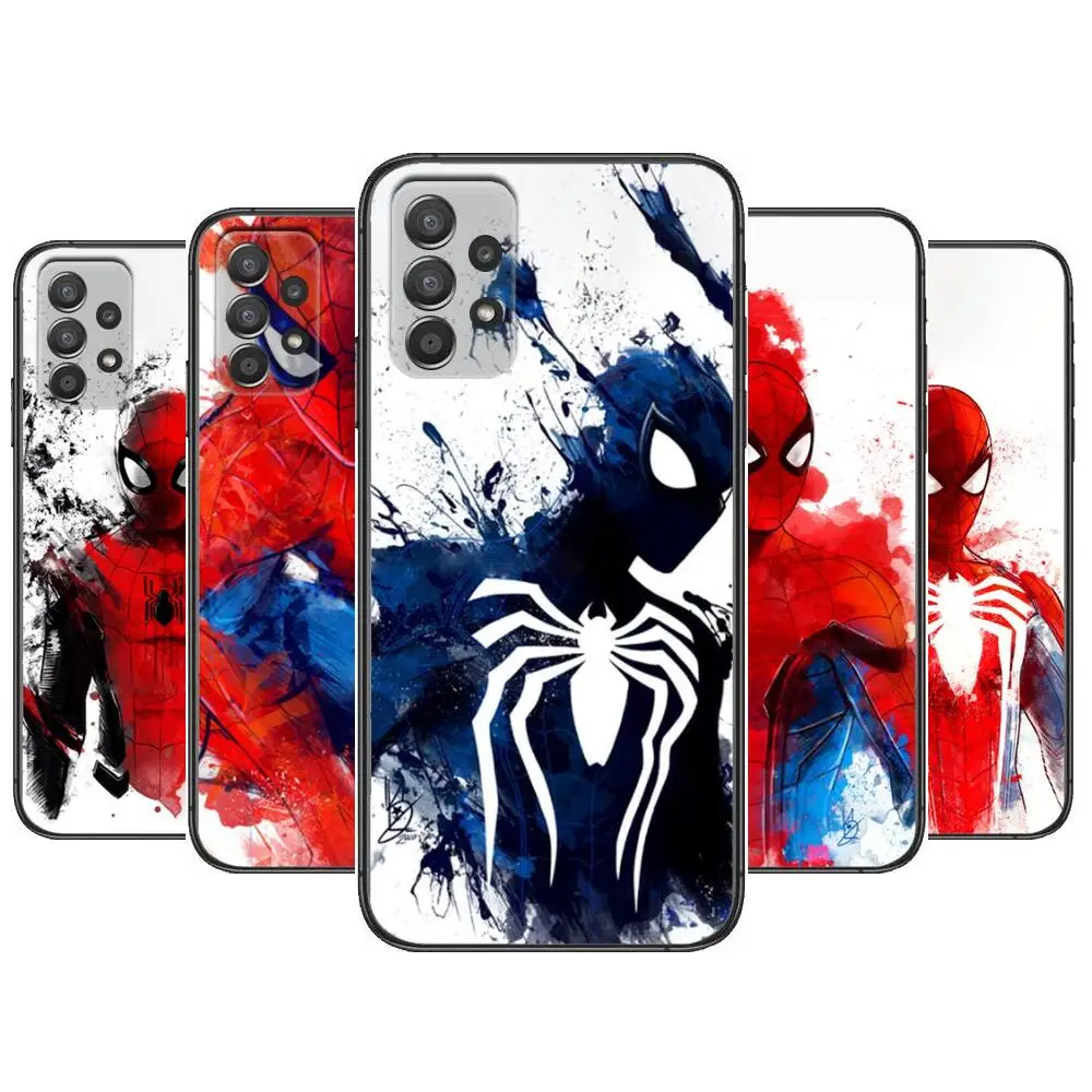 

Spiderman Watercolor Doodle Phone Case Hull For Samsung Galaxy A70 A50 A51 A71 A52 A40 A30 A31 A90 A20E 5G a20s Black Shell Art