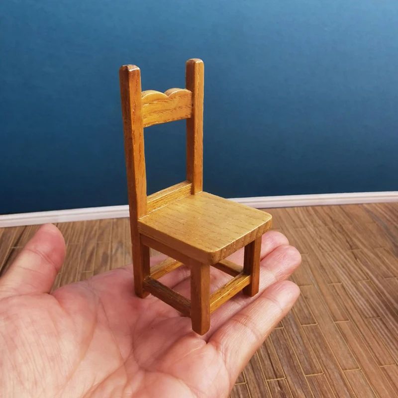 

1:12 Dollhouse Miniature Wooden Chair Armchair Stool Furniture Model Decor Toy Doll House Accessories Kids Pretend Play Toys