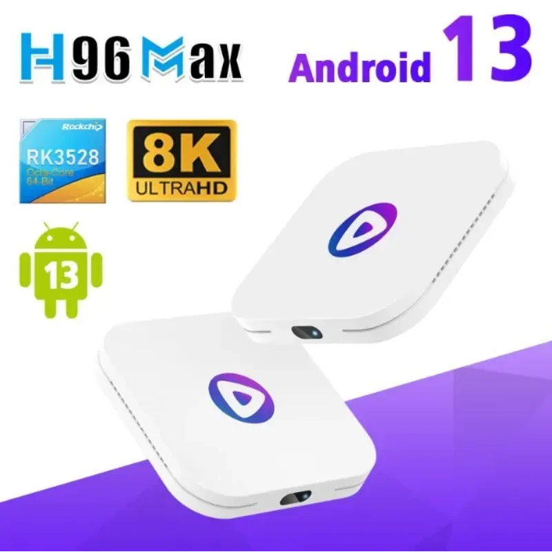 H96 Max M1 Android 13 ТВ-приставка 4 ГБ 64 Поддержка 8K Video Smart TVBox HD IPTV Set-Top Box 2 4G 5 ГГц Wi-Fi H96Max TV