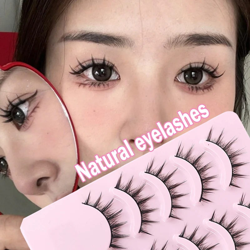 

5 Pairs Soft Wispy Curling False Eyelashes 3D Japanese Natural Manga Eyelashes Long Thick Eye Lash Extension Eye Makeup Tools