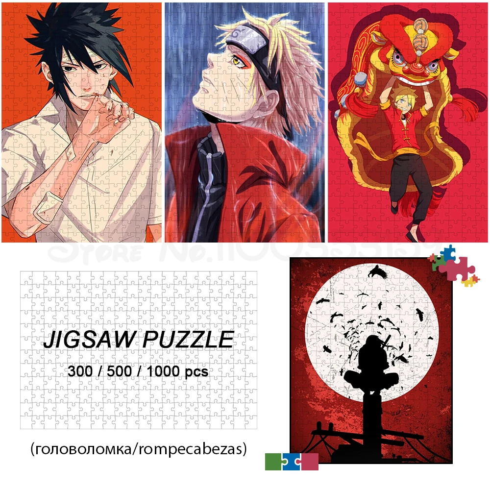 

Uzumaki Naruto Puzzle 300/500/1000 Pieces Naruto Anime Games Puzzles Cartoon Japanese Style Hobbies Montessori Educational Game