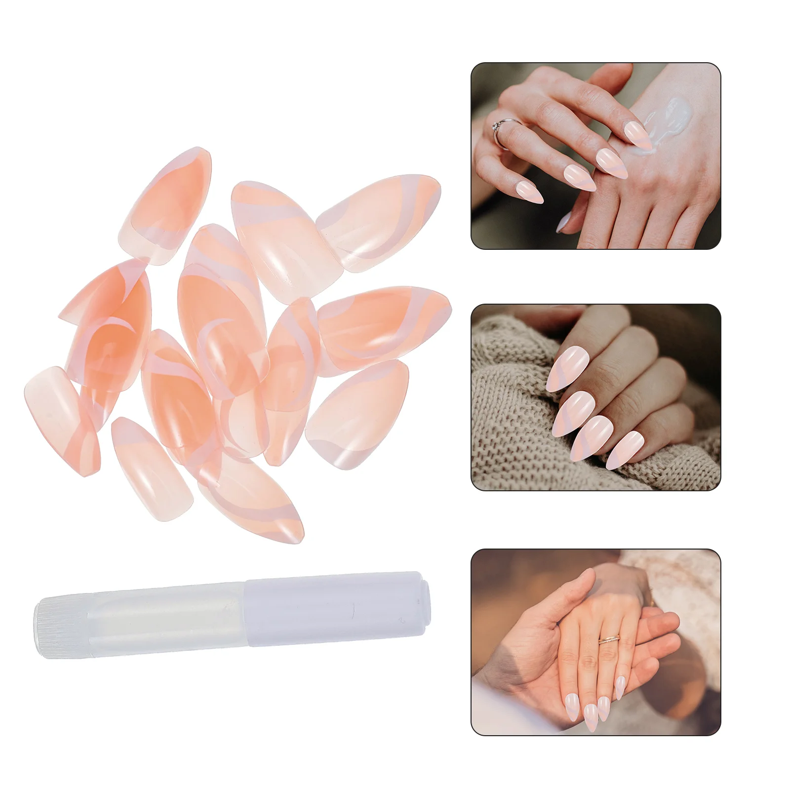 

1 Set of False Nail Resin Fake Nail Tips Fake Nail Exquisite Nail Art Supplies