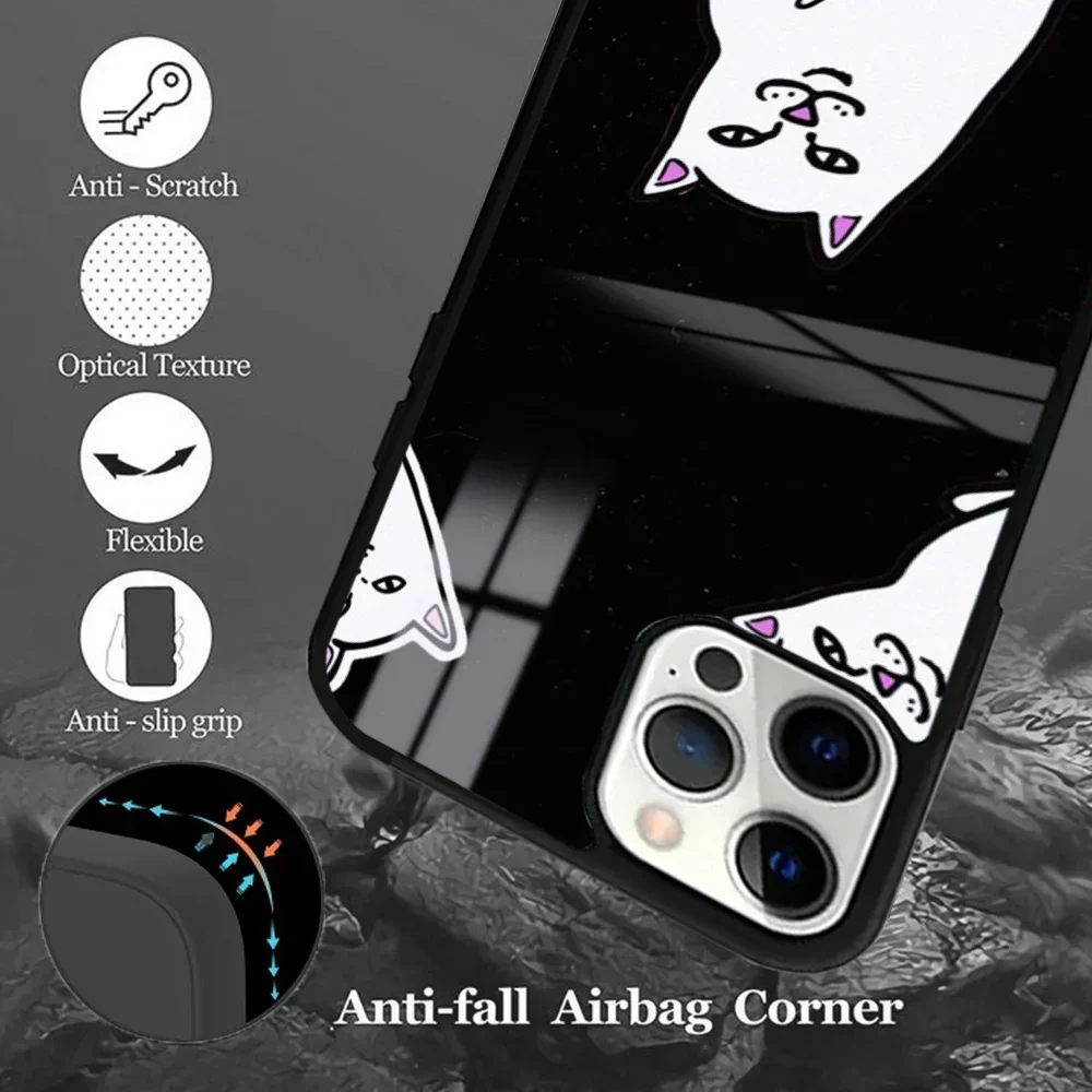 Забавный чехол для телефона R-R-RipndipS CAT IPhone 16 15 14 13 12 11 Pro Max Plus Mini Magsafe Mirror