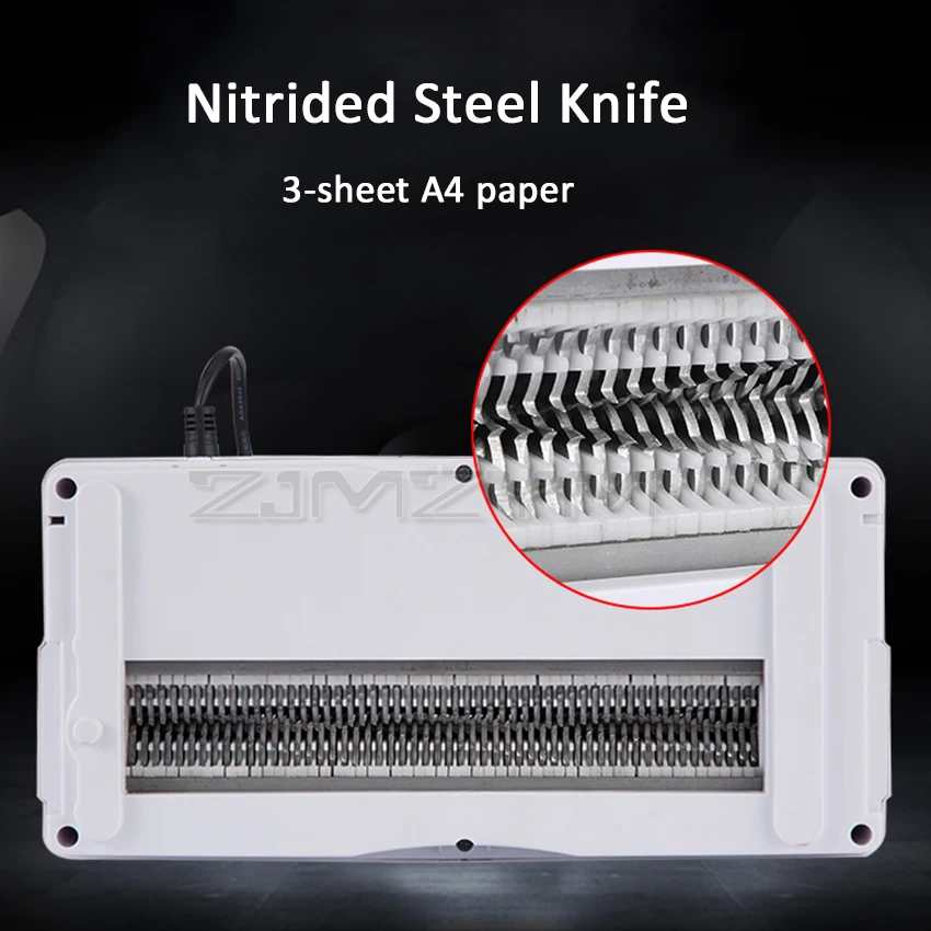 A4 Desktop Electric Paper Shredder With 13L Wastebasket Confidential Home Office 3-sheet Strip-cut 100W 220V |