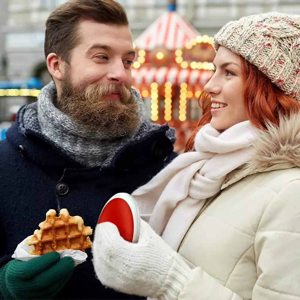 

5200mAh Rechargeable Hand Warmer Electric Pocket Warmer Double-sided Heating Portable Power Bank for Phone Charging