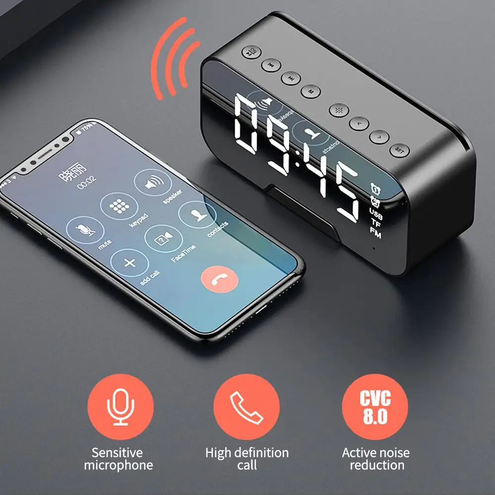 

G10 portable wireless Bluetooth-compatible speaker mini subwoofer Bluetooth speaker rearview mirror alarm clock Bluetoothspeaker