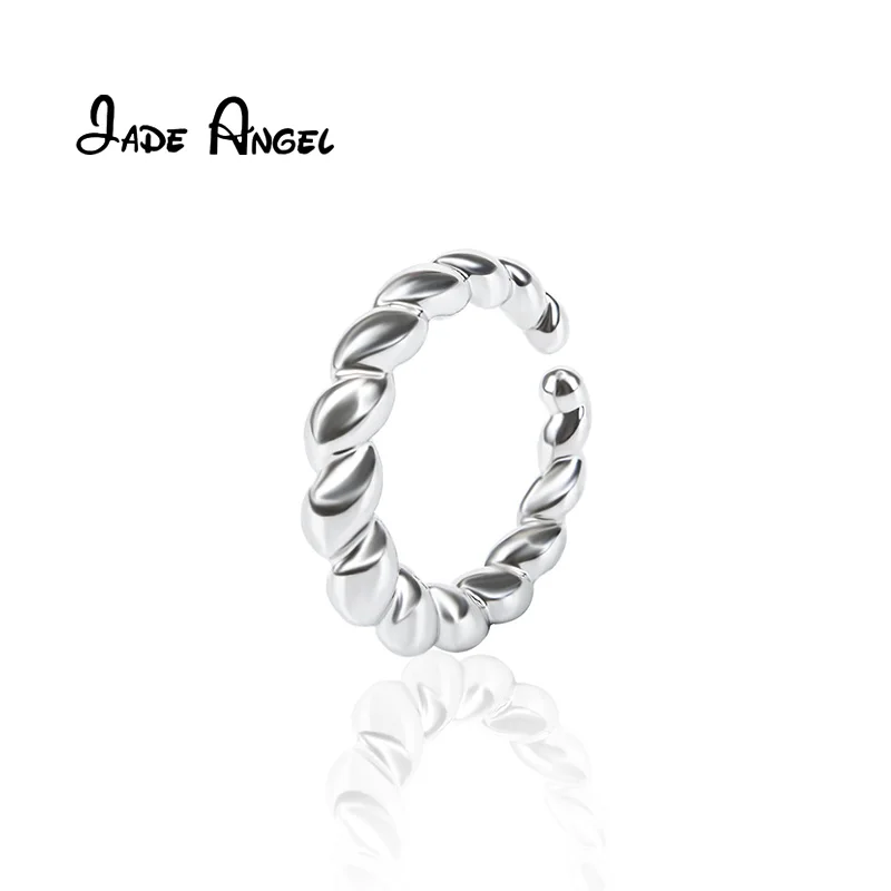 

Кольца из серебра с нефритовым ангелом для женщин и девушек, Открытое кольцо неправильной формы, элегантные изящные ювелирные украшения дл...