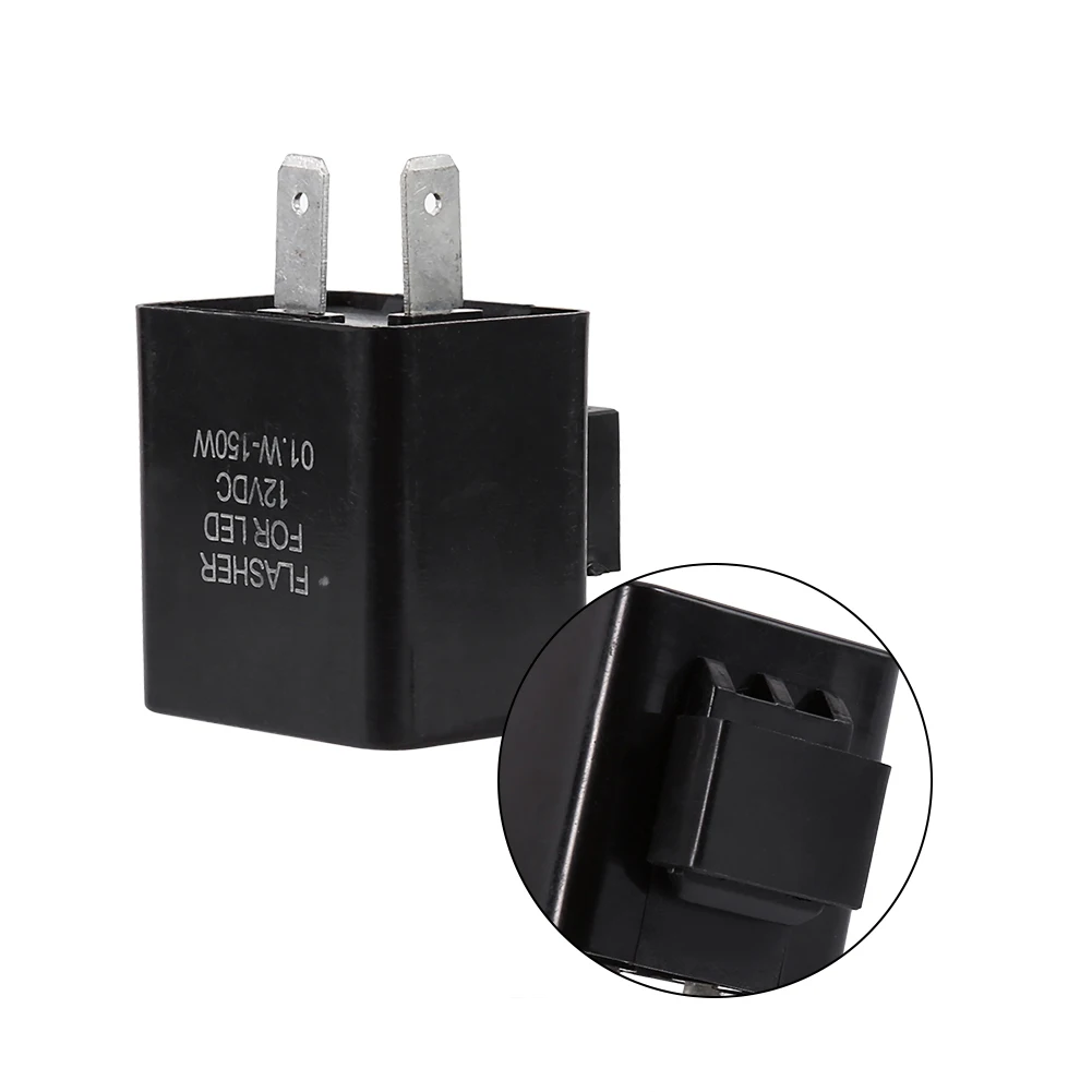 

Black 12V 2 Pin Flasher Blinker Turn Signal Relay Motorcycle LED Indicator Light Adjustable Frequency With advanced SMD chip