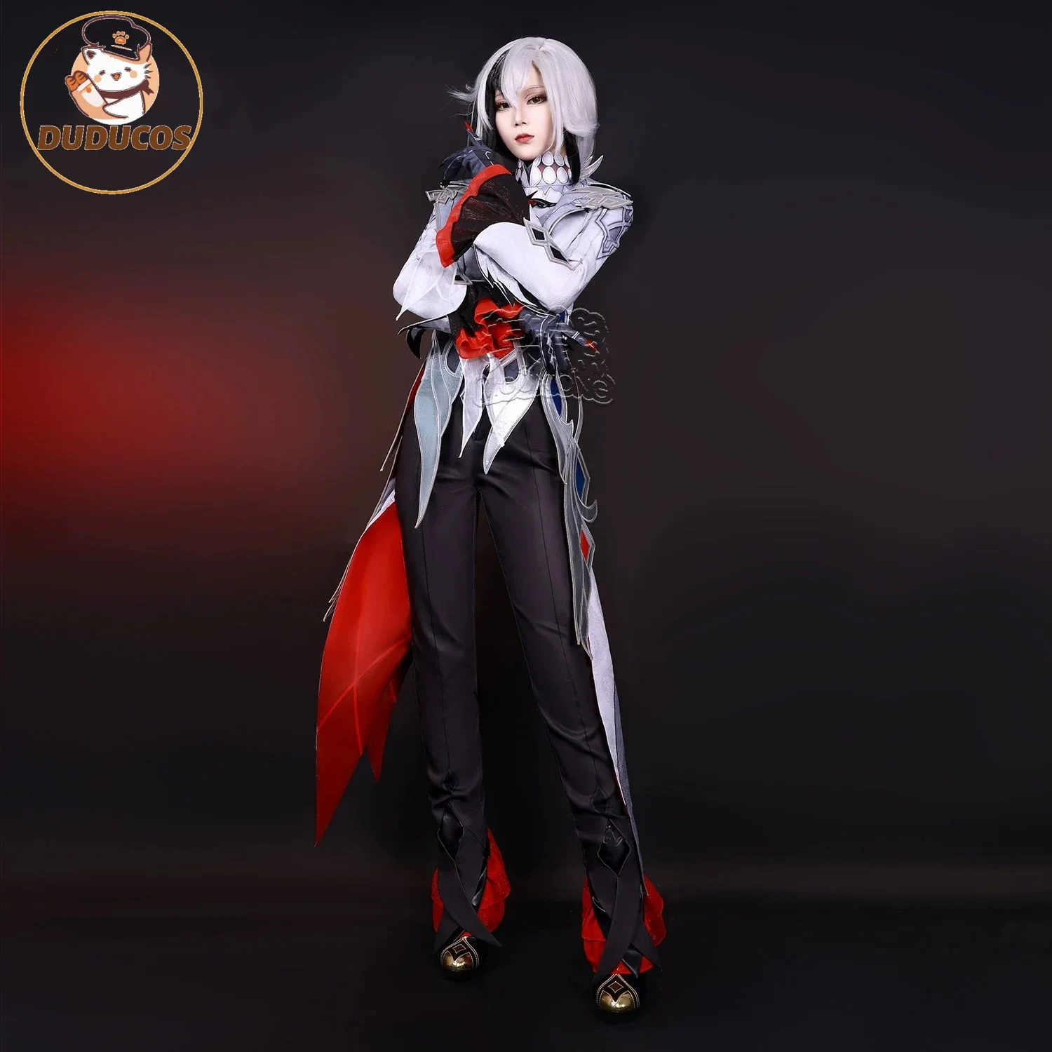 DUDU SR Arlecchino The Knave Косплей Костюм Genshin Impact Fatui Harbinger Парик Набор Слуга Snezhnaya Хэллоуин
