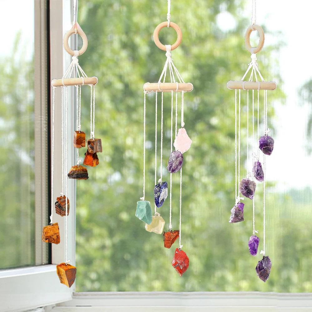 

Натуральный хрустальный камень, ветряные колокольчики, кварцевый подвесной кулон, восстанавливающий домашний декор