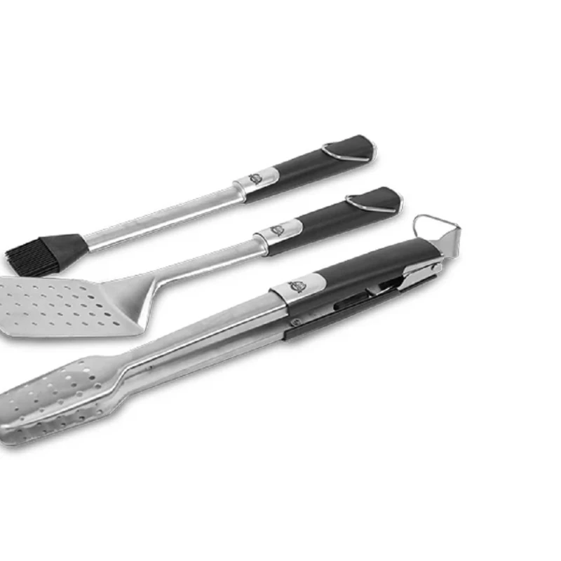 

Soft Touch 3-Piece BBQ Set, Silver