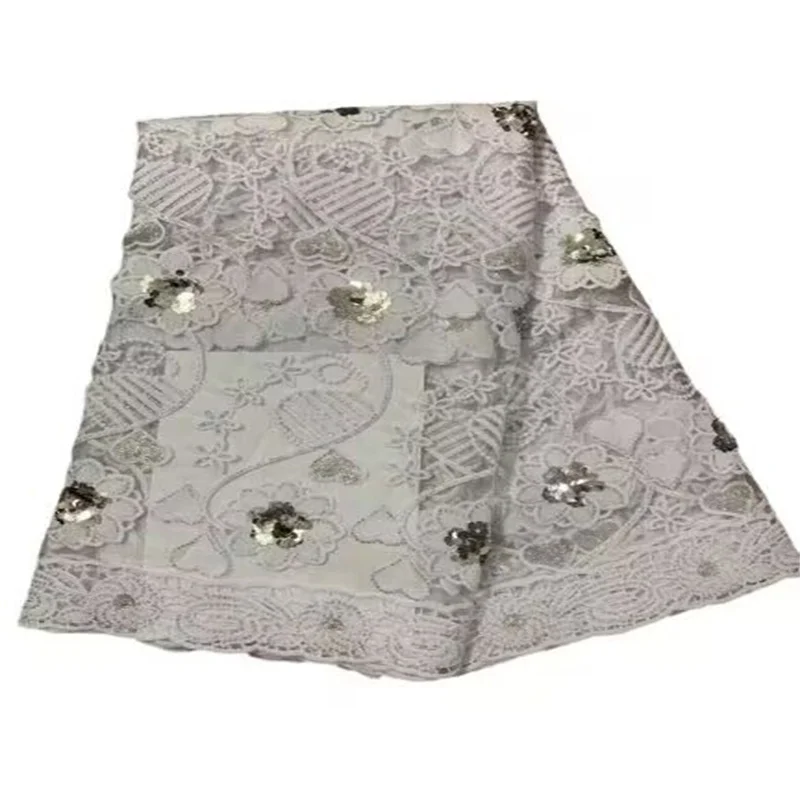 Белый 2023 зеленый африканский тюль Кружевная Ткань 5 ярдов французская вышивка сетка кружево с блестками для нигерийских свадебных платьев Birdal Белый 2023 зеленый африканский тюль Кружевная Ткань 5 ярдов французская вышивка сетка кружево с блестками для нигерийских свадебных платьев Birdal