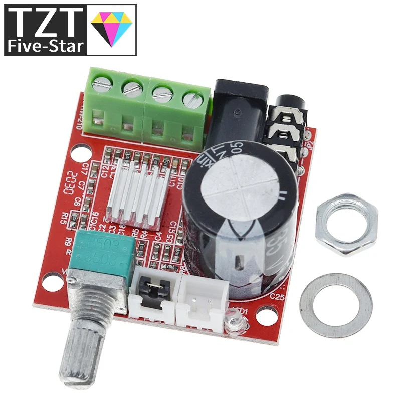 TZT 12 В Mini Hi-Fi PAM8610 аудио стерео усилитель плата 2X10 Вт двухканальный класс D самая