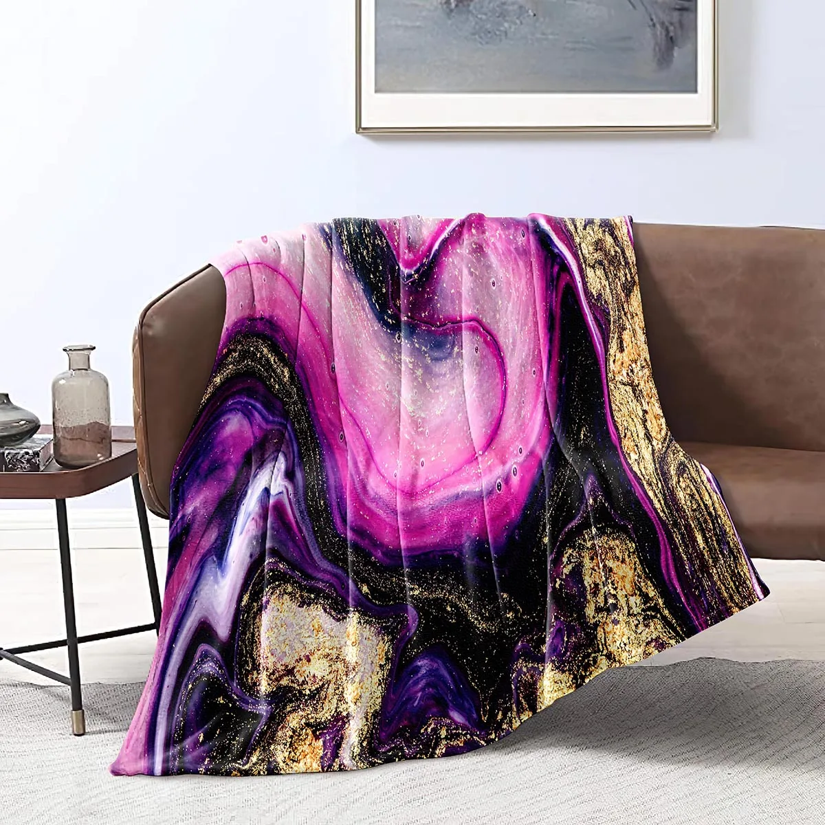 

Мраморное одеяло, розовое Золотое одеяло, теплое легкое растительное одеяло для кровати, мягкое теплое одеяло для кровати, дивана