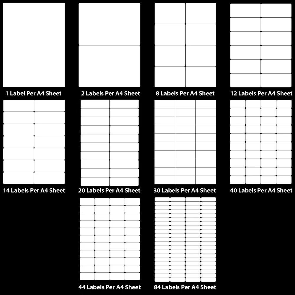 

5 Sheets Multifunction Labels Stickers Self Adhesive Sticky Package Label White Blank Tag Stickers Office School Supplies