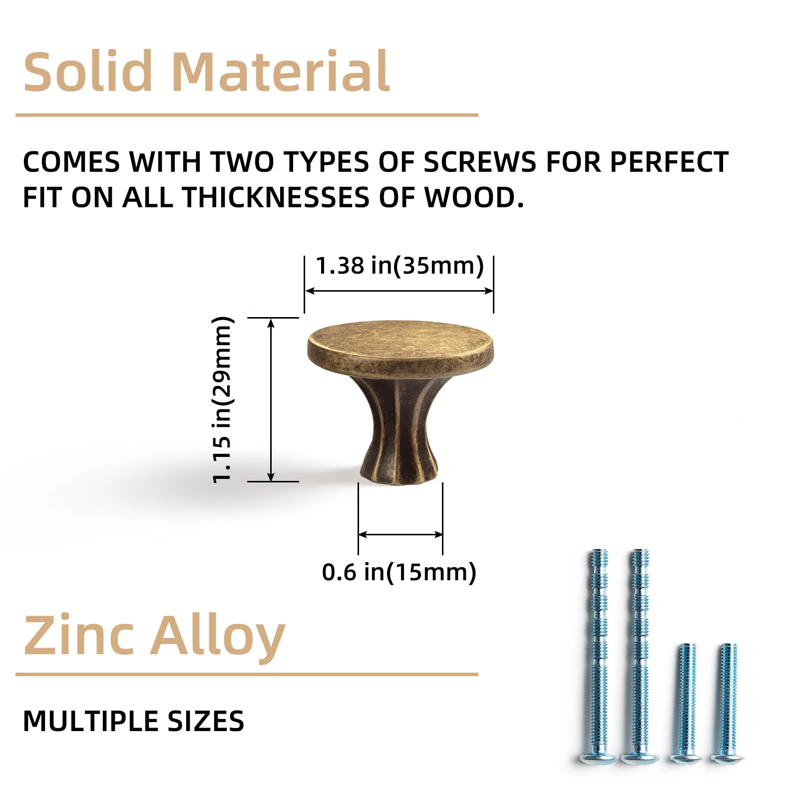 

Ручки для шкафов Miaokesen, потертая латунь, цинковый сплав