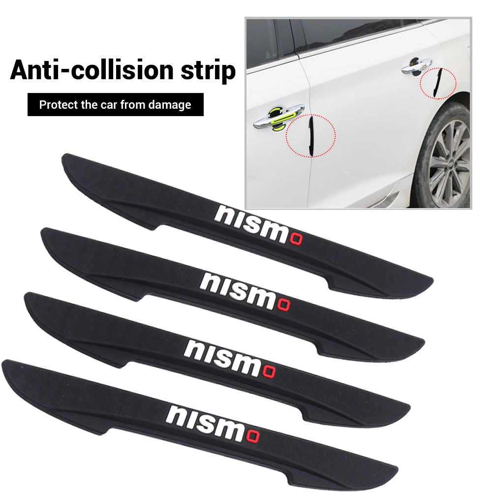 

4pcs Rubber Car Door Edge Protector Stickers Anti Collision Strips For Nissan Nismo Qashqai j11 j10 Juke X Trail t32 Tiida Leaf