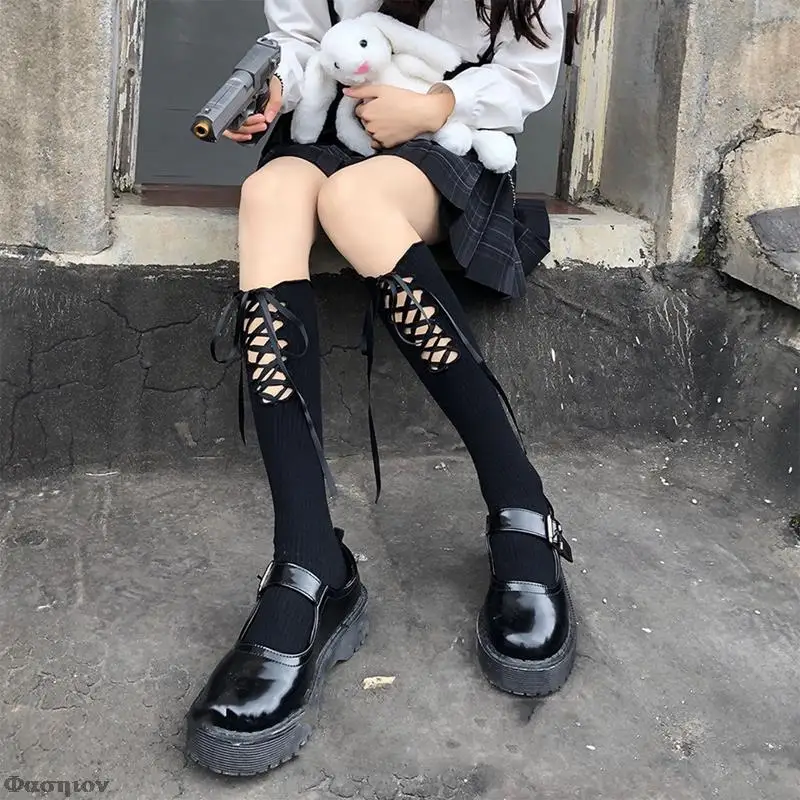 

Новинка, хлопковые чулки до колен в японском стиле с бантом «сделай сам», студенческие носки в стиле "Лолита"