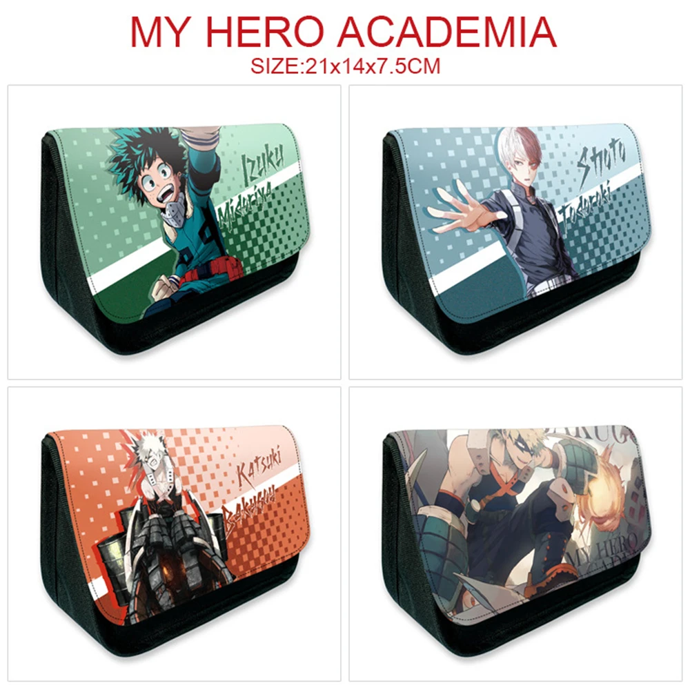 

Anime My Hero Academia Nylon Student Stationery Bags Fashion Make Up Bag Print Pencil Case Unisex Cosmetic Cases Zip Penbag Gift
