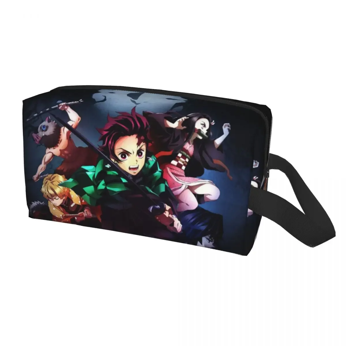 

Дорожная косметичка Tanjiro Nezuko для женщин, милая сумочка для туалетных принадлежностей с аниме «рассекающий демонов», подходит для косметики и хранения косметики