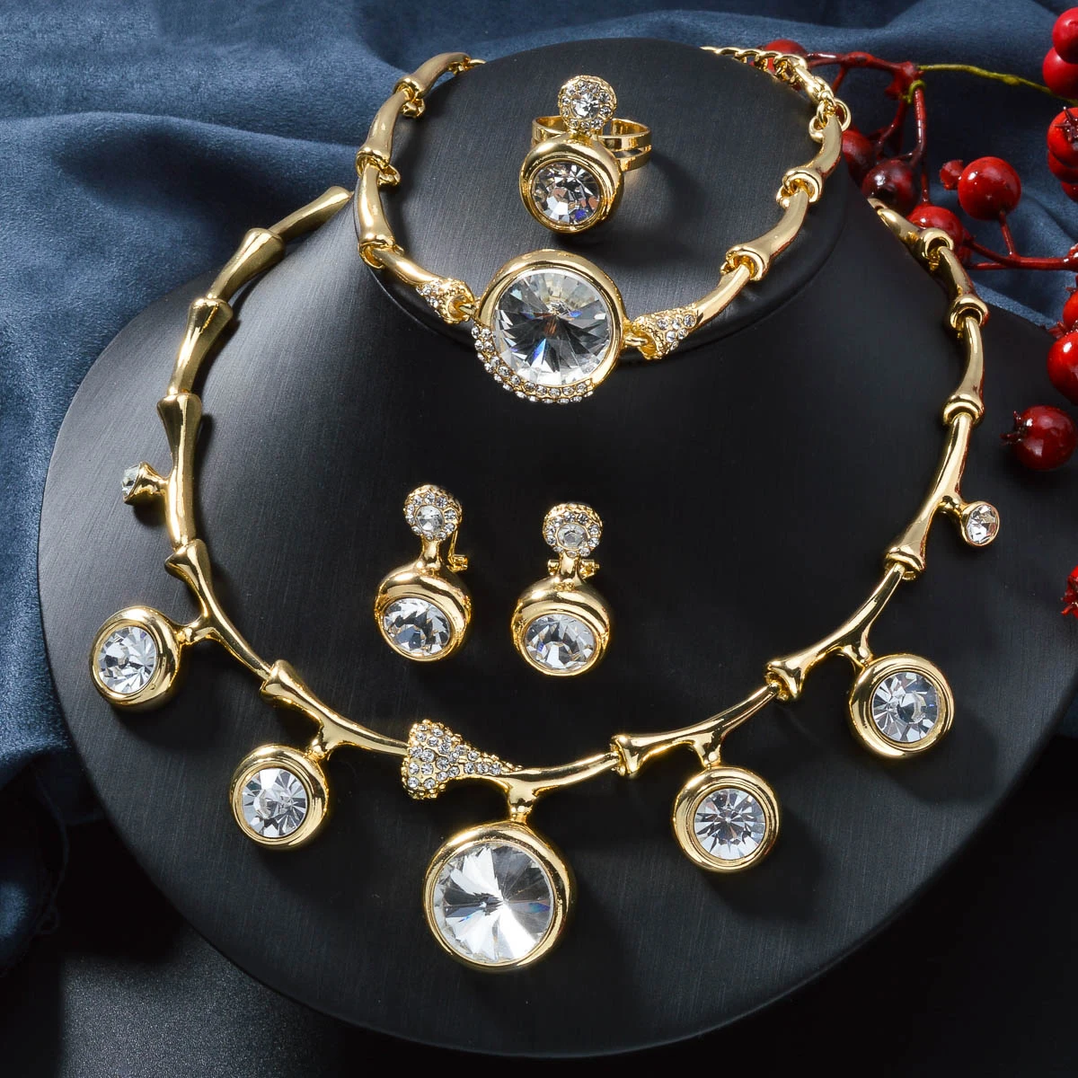 Diana Детские модные комплекты ювелирных изделий 4 шт. циркониевое ожерелье