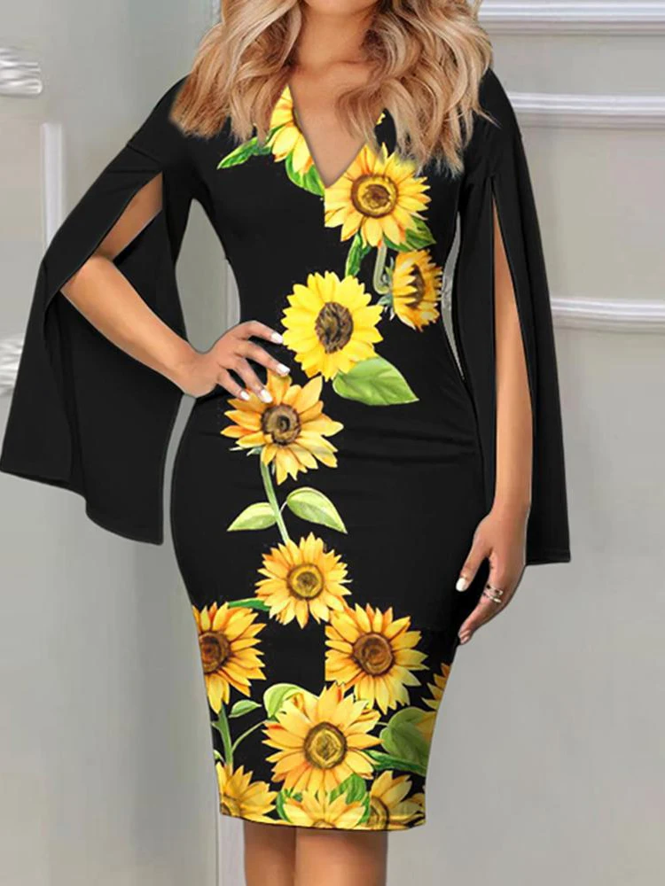 

Bohemian Spring Summer Party Dress Women Patchwork Hollow Out Long Sleeve Dress Casual Club Vintage Femme Print Slim Dress