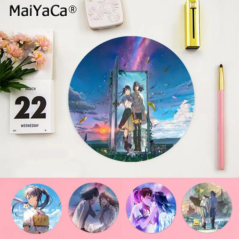 

Anime Suzume Tojimari Non-slip Round Desktop Desk Mat Kawaii Gaming Accessories Students Writing Pad Mouse Pad Writing Desk Mats