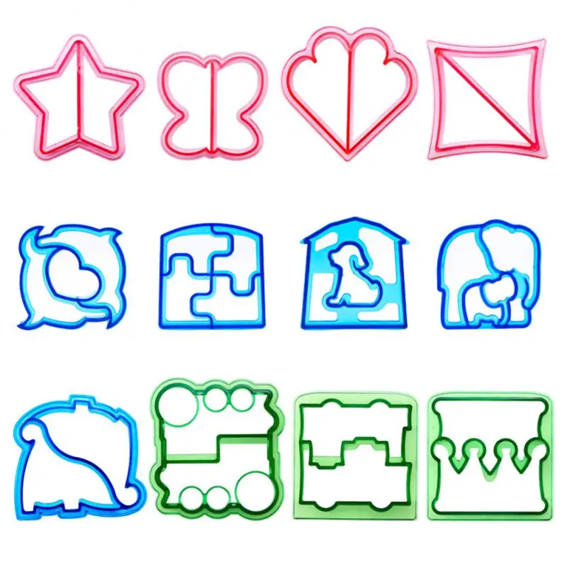 

2/4/5PCS Plastic Diy Sandwich Cutter Mould Cute Baking Children Funny Cartoon Lunch Diy Food Cutting Molds Kids Bento Box Food