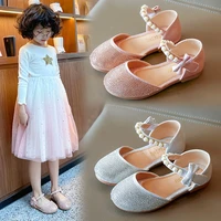 2022 spring new children shoes little girl bright diamond bow princess sandals korean version temperament versatile fashion flat