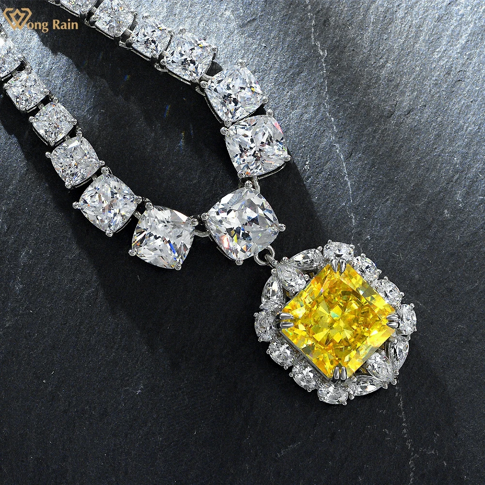 

Wong Rain, 100% 925 пробы, серебро, 13*13 мм, Pincushion, Moissanite, цитрин, кулон, ожерелье, хорошее ювелирное изделие, подарок