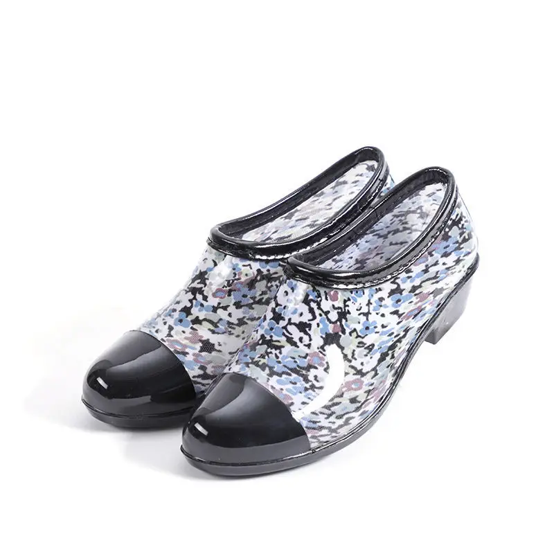 Waterproof Shoe Rain Boot Cover Ladies Sandals Soft Pvc Plastic Flat Non-slip  For Home  Kitchen Bedroom Driving Reusable