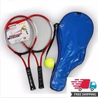 Набор из 2 ракеток для тенниса для подростков, тренировочная ракетка из углеродного волокна, теннисная нить из стального материала с бесплатным теннисным мячом