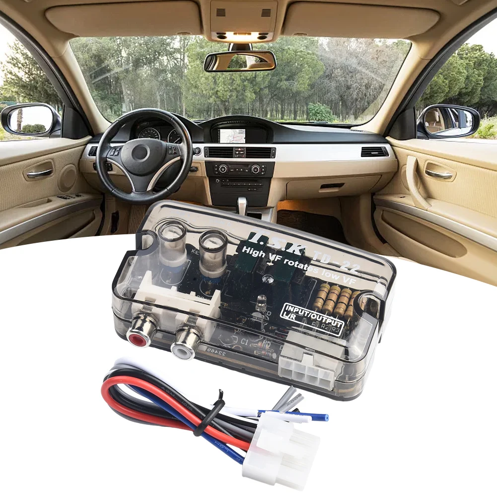 

1pcs Car Audio Converter 12V RCA stereo high low 0-2 volts adjustable power supply converter 80W Car stereo adapter Car part