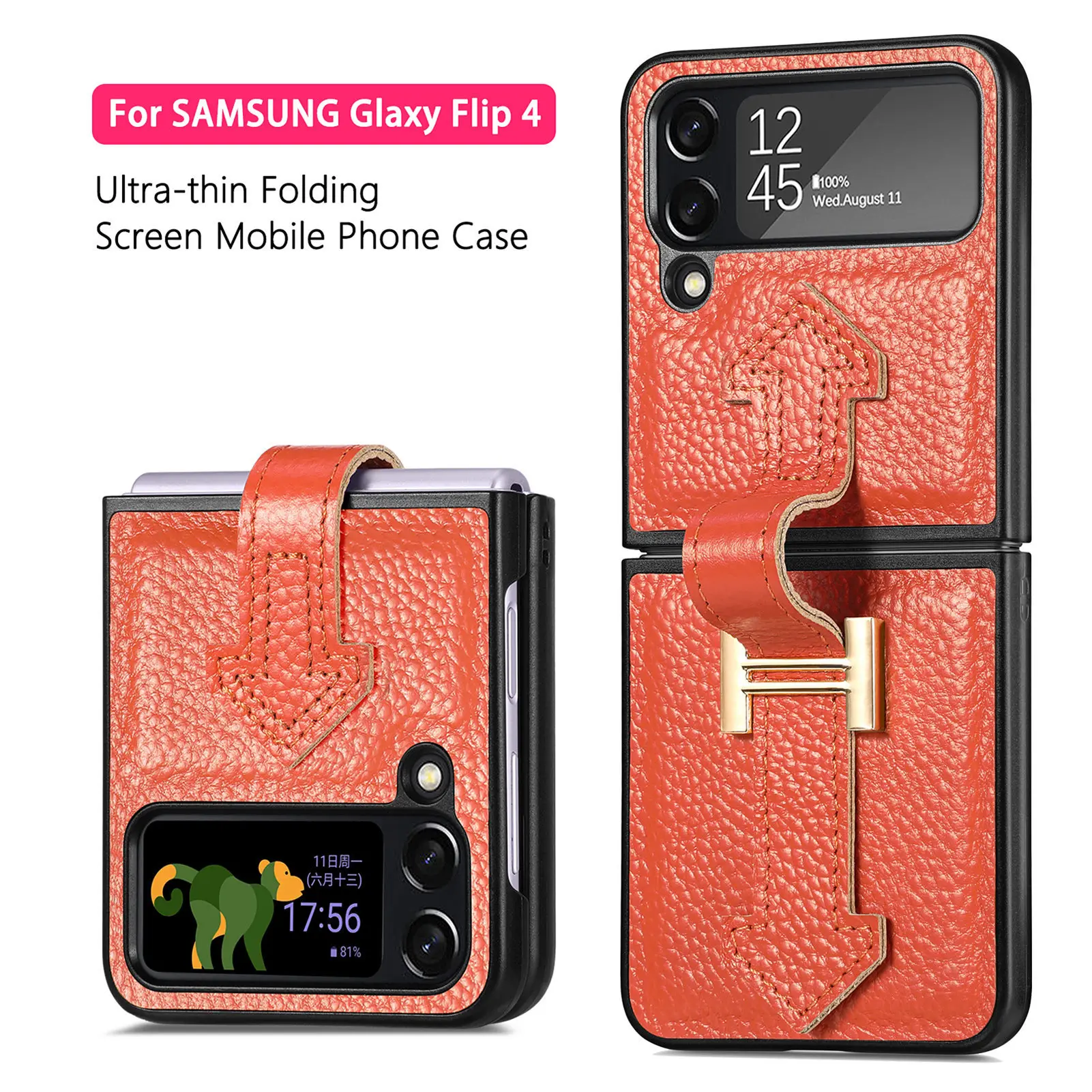 

Luxury Leather Folding Case for Samsung Galaxy Z Flip 3 Flip4 Flip 4 Flip3 ZFlip Shockproof Protection Phone Cover Capa Fundas