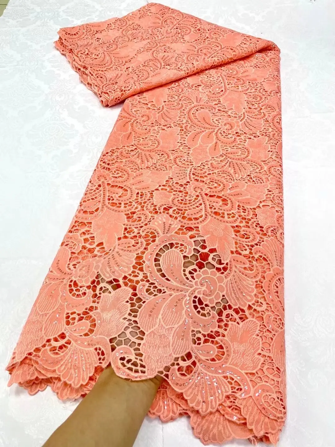 Королевская голубая африканская кружевная ткань из органзы 2024