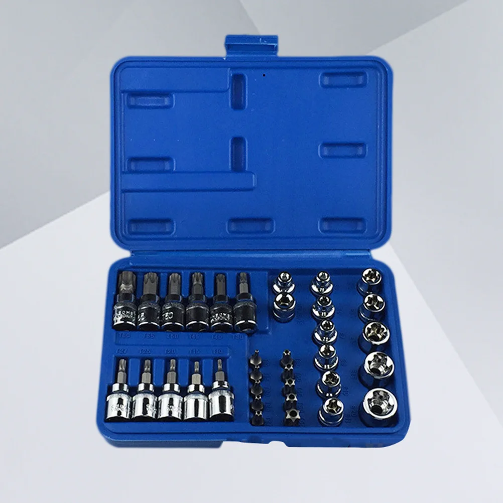 

34 in 1 Bit Socket Set Practical Chrome-vanadium Steel Inch Drive Repair Tool