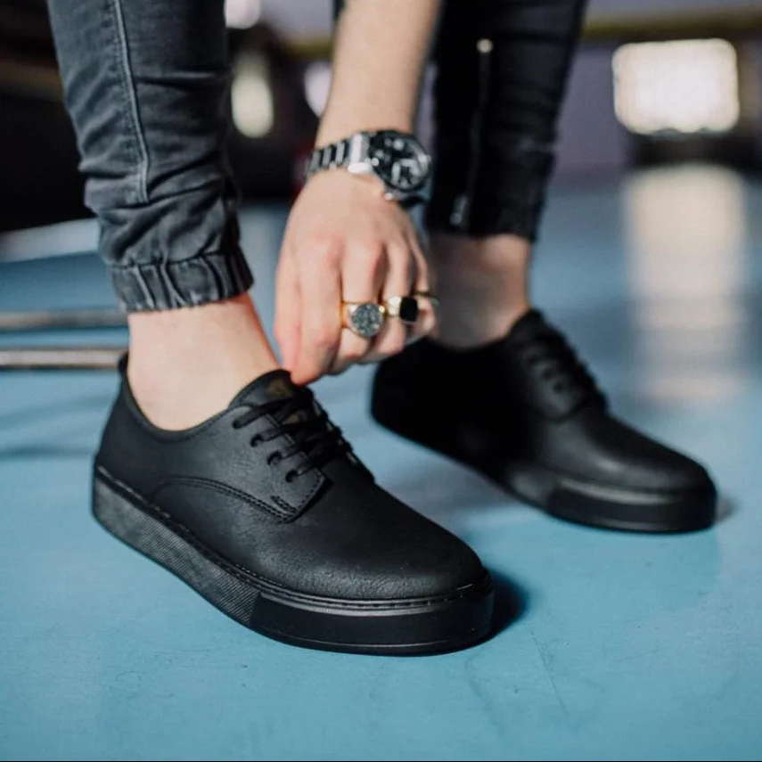 

Knack Casual Male Shoes 077 Black (Black Base) Spring Summer Street Fashion Cool New Fashion New Style