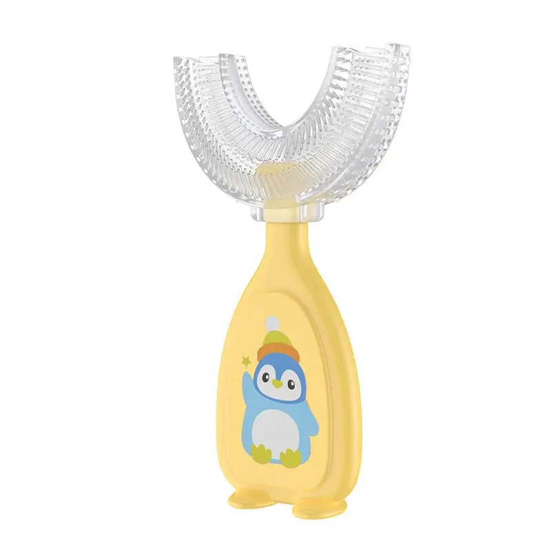 50Pcs/Lot Baby Toothbrush Children 360 Degree U-shaped Child Toothbrush Teethers Soft Silicone Baby Brush