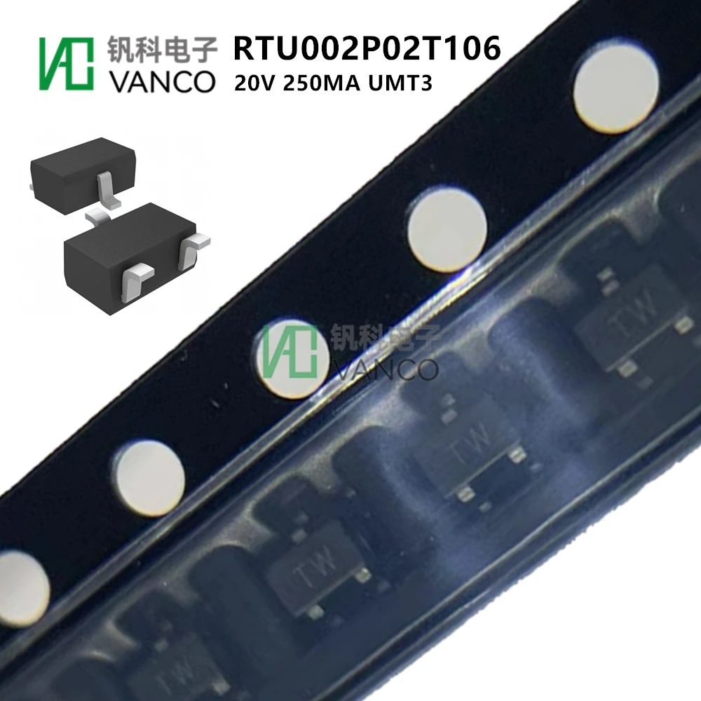 

40pcs Kit RTU002P02T106 MOSFET P-CH 20V 250MA UMT3 In Sctock