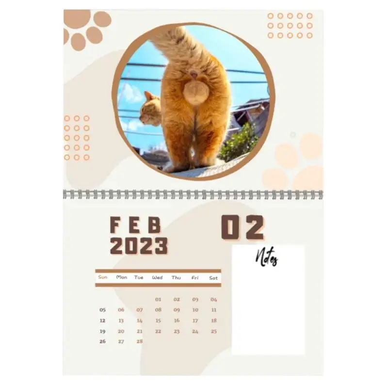 

Cats Buttholes Balls Calendar New 2023 Animal Cat Calendar Home Living Room Decoration New Year Christmas Gifts For Cat Lovers